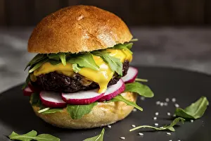 American Fast Food Meal Prints: Close up cheeseburger board