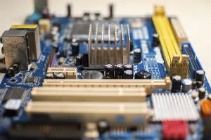 Electronic Technology Prints: Close up of a computer motherboard