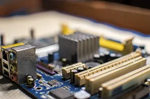 Electronic Technology Prints: Close up of a computer motherboard