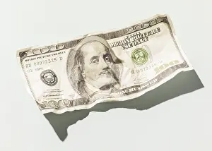 Financial Crisis Symbol Prints: Close up dollar bill with copy space