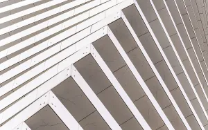 Minimalist Modern Architecture Prints: Close-up of a modern architectural facade featuring diagonal lines creating a dynamic pattern