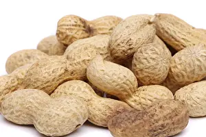 Studio Shot Of Peanuts Prints: Close-up of some peanuts. background of some peanuts