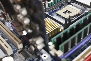 Personal Computer Components Prints: Close-up shot of high performance personal computer