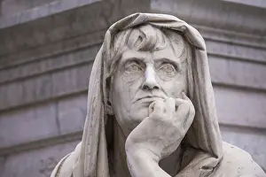 Berlin Sculpture Prints: Close-up of a thinker statue