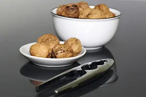Close Up Of Nuts Prints: Close-up of walnuts on the table