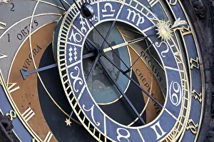 Prague Astronomical Clock Prints: Close up view of the astronomical clock of Prague