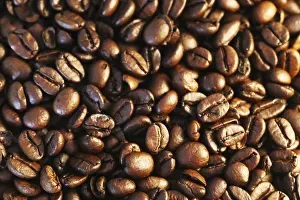 Close Up Coffee Beans Prints: Close up view coffee beans
