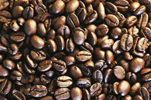 Close Up Coffee Beans Prints: Close up view coffee beans