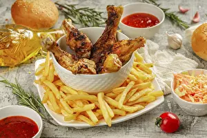 American Fast Food Menu Prints: Closeup of a portion of grilled