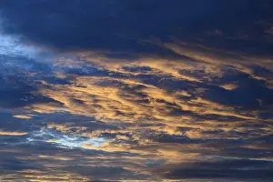 Evening Atmosphere In Central Europe Prints: Cloud formation (Cumulus) after sunset