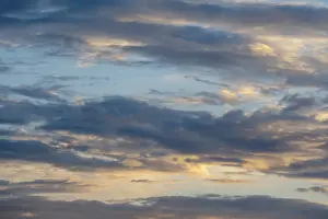 Cloud Formation Germany Prints: Cloud formation in front of sunset, Germany
