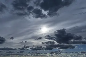 Cloud Formations Germany Prints: Cloud formations with sun behind a cloud cover