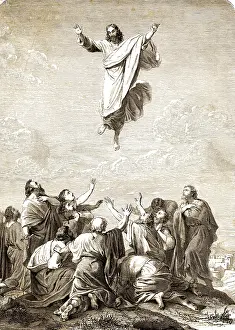 New Testament Illustration Prints: A cloud picked him up in front of her eyes