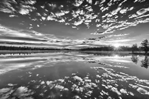 Lapland Forest Lake Prints: Cloud reflection in a forest lake