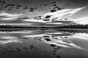 Cloudy Forest Lake Prints: Cloud reflection in a forest lake