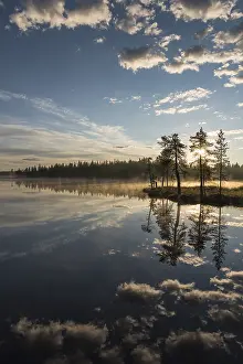 Cloudy Forest Lake Prints: Cloud reflection in a forest lake