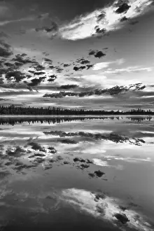 Lapland Forest Lake Prints: Cloud reflection in a forest lake