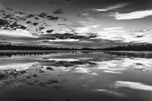 Cloudy Forest Lake Prints: Cloud reflection in a forest lake