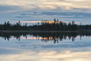 Cloudy Forest Lake Prints: Cloud reflection in a forest lake