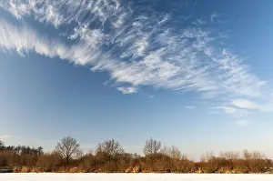 Lower Saxony Winter Scenes Prints: Clouds above the Dummer in winter