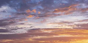 Evening Light Mood Prints: Clouds in the evening light at sunset