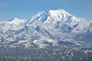 Denali National Park Scenery Prints: Clouds over high mountains, Mt Foraker