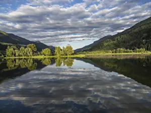 Austria Travel Photography Prints: Clouds are reflected in the lake