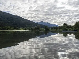 Lake Reflection Photography Prints: Clouds are reflected in the lake