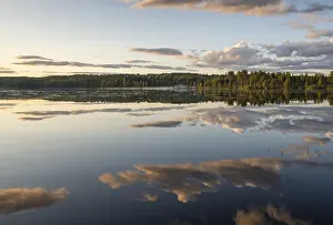 Evening Mood Landscape Prints: Clouds reflected on the water surface