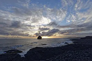 Atmospheric Landscape Photography Prints: Clouds in the sky over the coast
