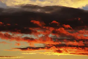 Deserted Morning Scene Prints: Clouds in the sky at dawn, Germany