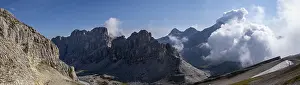 Veneto Mountain Range Prints: Clouds at the summit of Lagazuoi