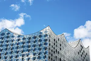 Hamburg Architecture Prints: Cloudy reflection, glass facade