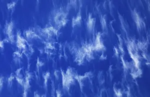 Cloudy Sky Background Prints: Cloudy sky with feather clouds