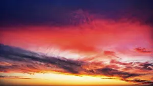 Deserted Italian Landscape Prints: Cloudy sky at sunset, sunset, Agrigento