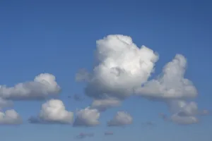 Cumulus Clouds Europe Prints: Cluster clouds (Cululus) in the blue sky