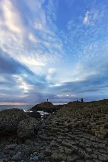 Evening Mood At The Coast Prints: Coast with basalt columns in the evening