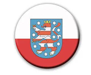 German State Symbols Prints: Coat of arms of the state Thuringia, Germany