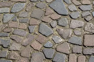 Deserted Cobblestone Street Prints: Cobblestone, background, texture
