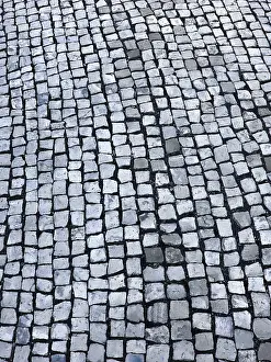 Urban Paving Stone Prints: A cobblestone texture image