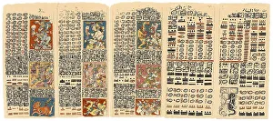 Facsimile Print of the 13th-century Codex Dresdensis Mayan manuscript