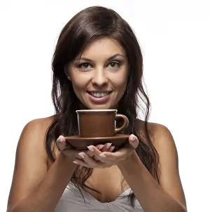 Woman Enjoying Espresso Prints: Coffee