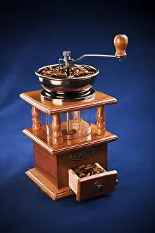 Coffee Mill Prints: Coffee mill with coffee beans