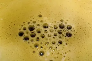 Empty Cafe Scene Prints: Coffee Foam with Bubbles