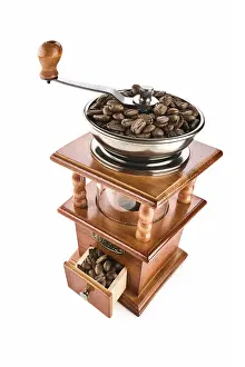 Antique Coffee Equipment Prints: Coffee mill isolated