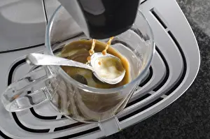 Grocery Store Beverages Prints: Coffee Machine Making a Coffee