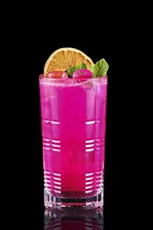Refreshment Beverage Prints: Cold lemonade with dragon fruit