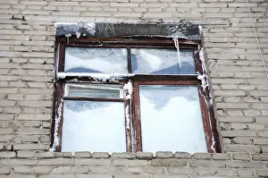 Frosty Winter Landscape Prints: Cold window