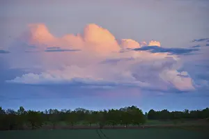 Upper Palatinate Clouds Prints: Colored clouds at sunset, Upper Palatinate
