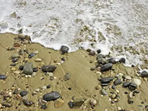 Sandy Beach Prints: Colored pebbles on the beach